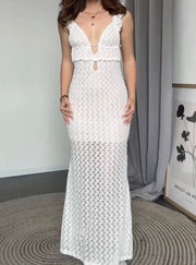 Sexy V-neck Knitted Slimming Backless Dress