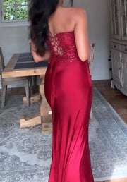 Elegant High Slit Sexy Shiny Elegant Dress