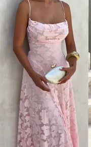 Fashion Sexy See-through Slim Strap Floral Dress