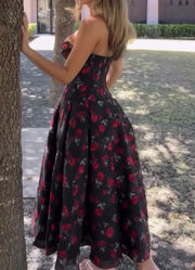 Summer Printed V-neck Dress