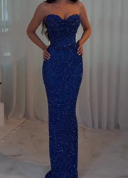 Sexy Tube Top Sequined Waist Sheath Dress