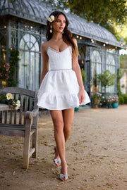 The Evie Dress in White Windsor Brocade