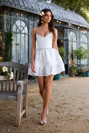 The Evie Dress in White Windsor Brocade