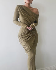 Sexy Cross-Shoulder Bag Hip Pleated Party dress