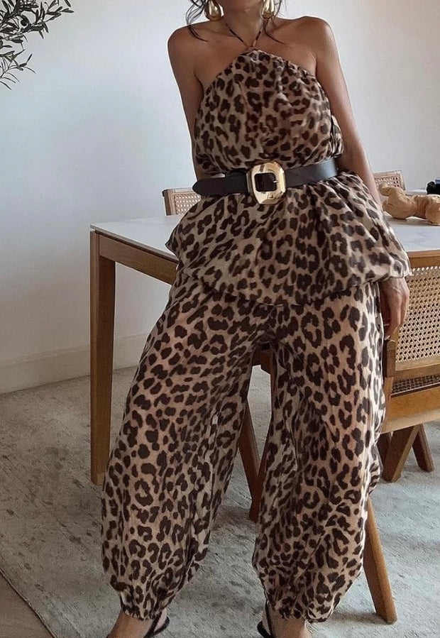Sexy Halter Tube Top Corset Jumpsuit