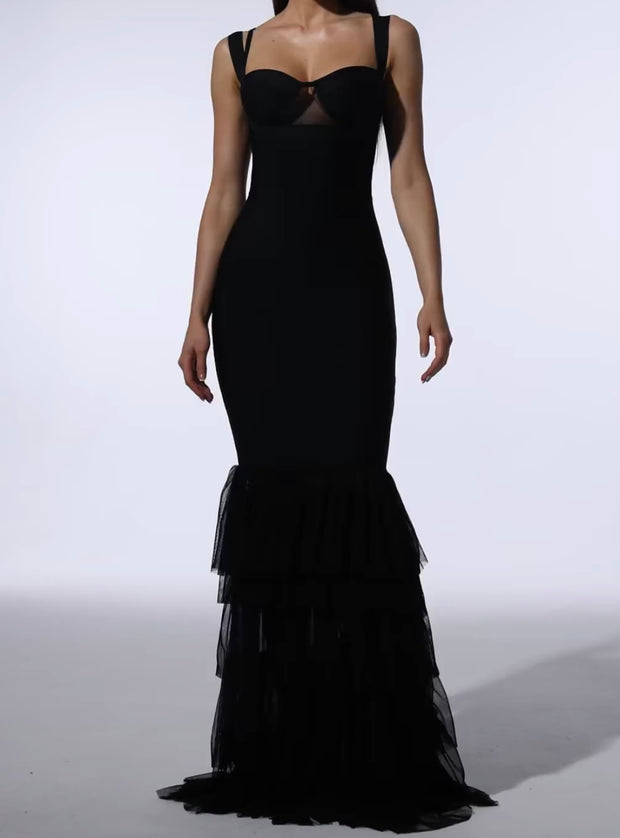 Mesh Sexy Lace Bandage Women's Fashion Evening Dress