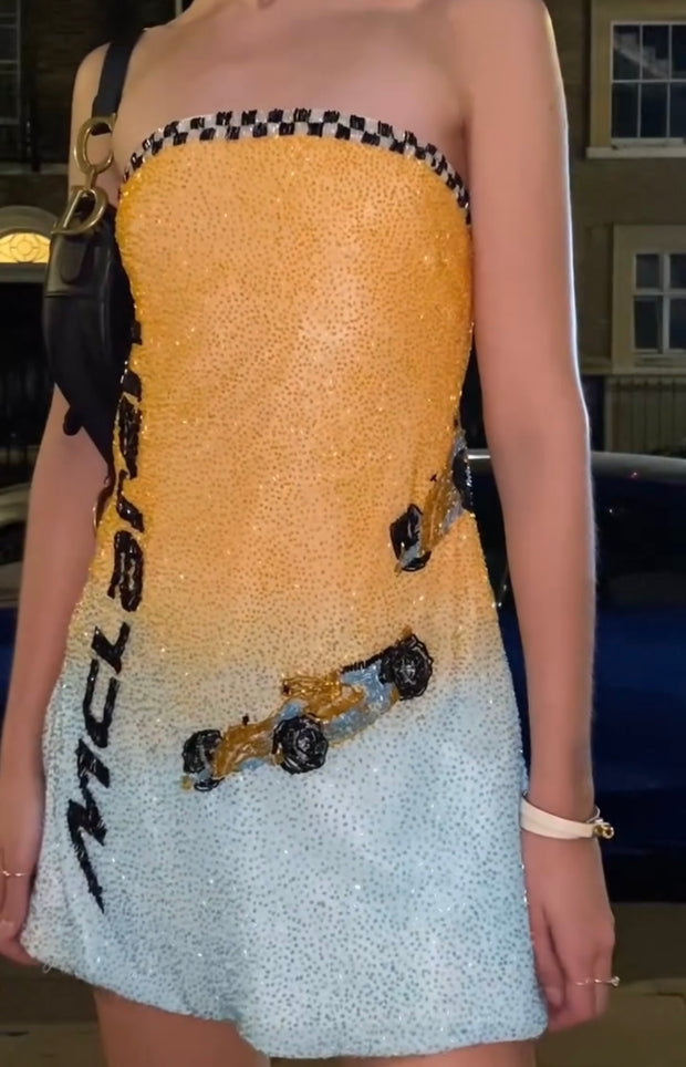 Sexy Tube Top East Beaded Shiny Two Colors Dress