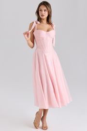 Sexy Strappy Bow Lace-up Solid Color Dress