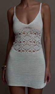 Sexy Knitted Hollow out V-neck Dress
