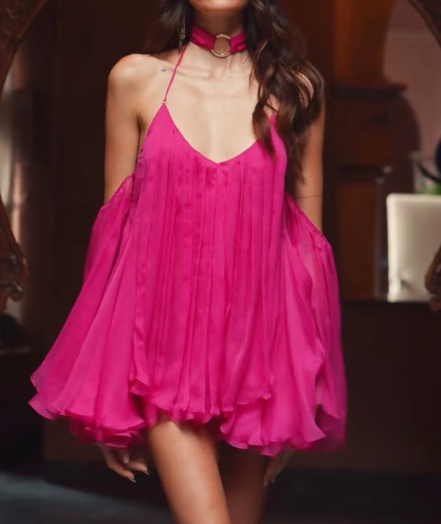 Casual Solid Color Four-Sided Stretch Backless Dress