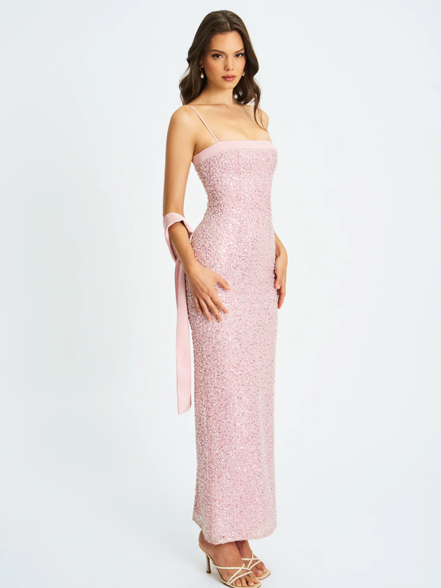 Sexy Sequined Suspender Beads Strap Temperament Dress