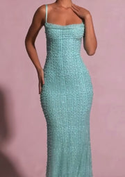 Sexy Sleeveless Cold-Shoulder Beaded Dress