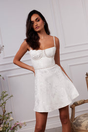 The Gianna Dress in White Baroque Floral
