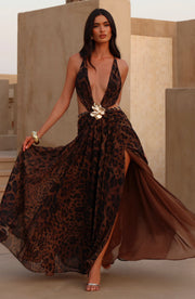 Indianna Maxi Dress - Leopard Print