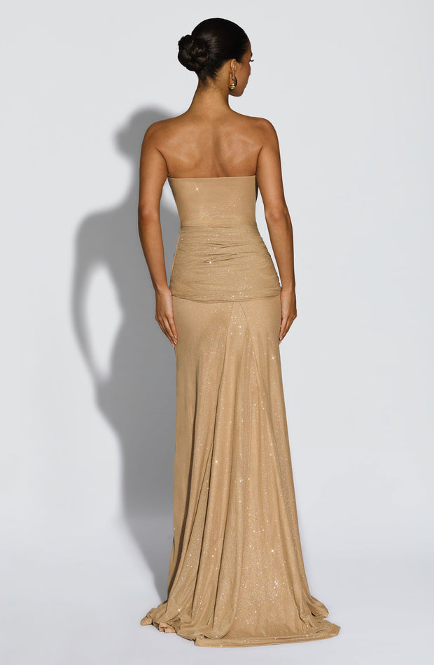 Paula Maxi Dress - Gold Sparkle