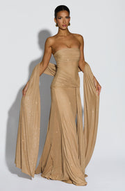 Paula Maxi Dress - Gold Sparkle