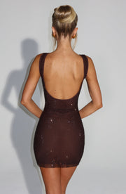 Petra Mini Dress - Plum Brown