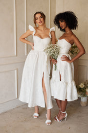 The Vera Dress in White Baroque Floral
