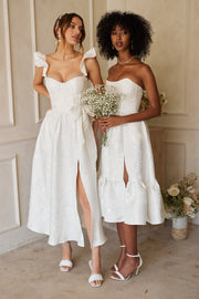 The Vera Dress in White Baroque Floral