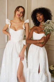 The Vera Dress in White Baroque Floral