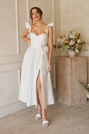 The Vera Dress in White Baroque Floral