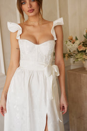 The Vera Dress in White Baroque Floral