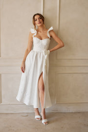 The Vera Dress in White Baroque Floral