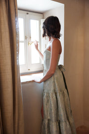 The Vivian Dress in Sage Windsor Brocade